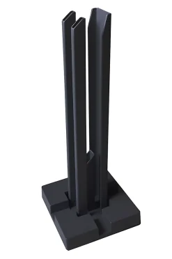 Support de fixation en acier anthracite pour poteau universel de clôture Neva Klikstrom, H.40cm, Base 15 x15cm