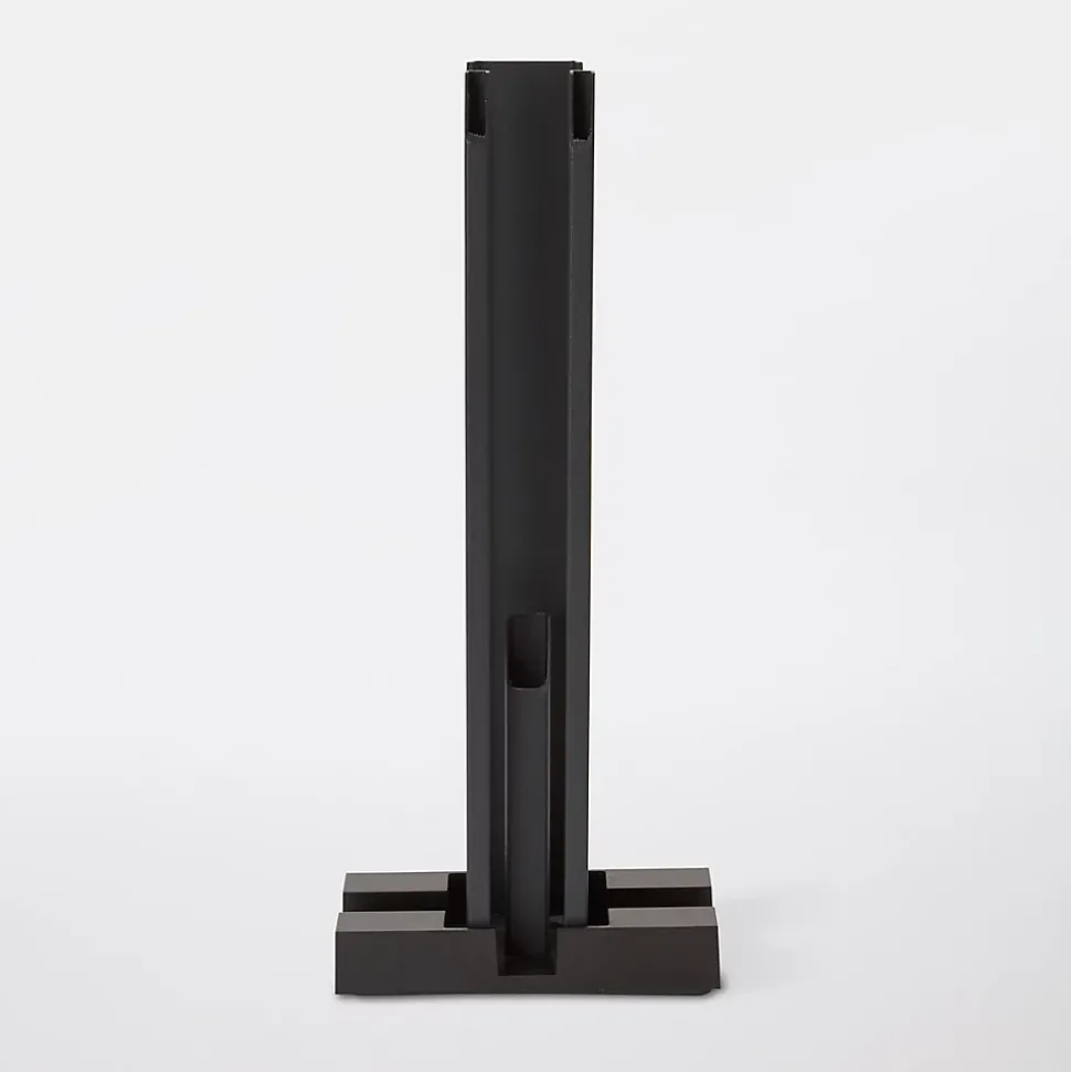 Support de fixation en acier, départ Mural anthracite pour poteau universel de clôture Neva Klikstrom, H.40cm, Base 7,7 x15cm