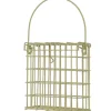 Support pour pain de graisse en métal vert lichen pour oiseaux