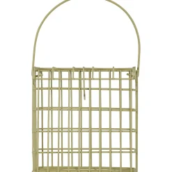 Support pour pain de graisse en métal vert lichen pour oiseaux