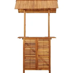 Table de bar d'extérieur avec toit - VIDAXL - 45909 - Bois d'acacia - Marron - Rectangulaire