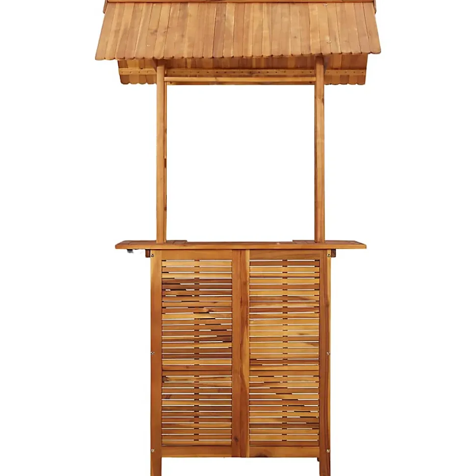 Table de bar d'extérieur avec toit - VIDAXL - 45909 - Bois d'acacia - Marron - Rectangulaire