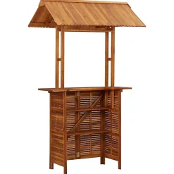 Table de bar d'extérieur avec toit - VIDAXL - 45909 - Bois d'acacia - Marron - Rectangulaire