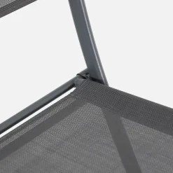 Table de jardin pliante acier + 4 assises textilène anthracite - Ancona