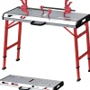 Table Établi Pliante Station de Travail Robuste Capacité 450 kg 2 Serre Joints Poignée de Transport
