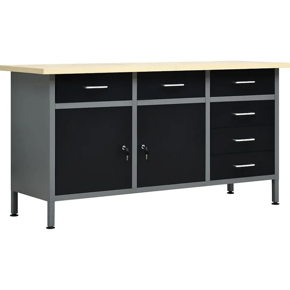 Établi Noir 160x60x85 cm Acier vidaXL