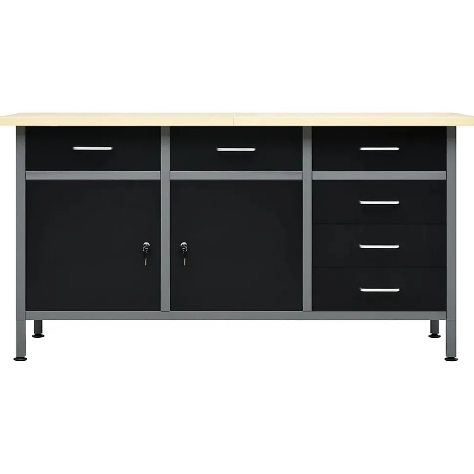 Établi Noir 160x60x85 cm Acier vidaXL