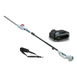 Taille Haie sur perche télescopique 40V - Lame de 43cm -Batterie Lithium 2,5Ah + Chargeur Led 40V - Sangle d'épaule IKRA