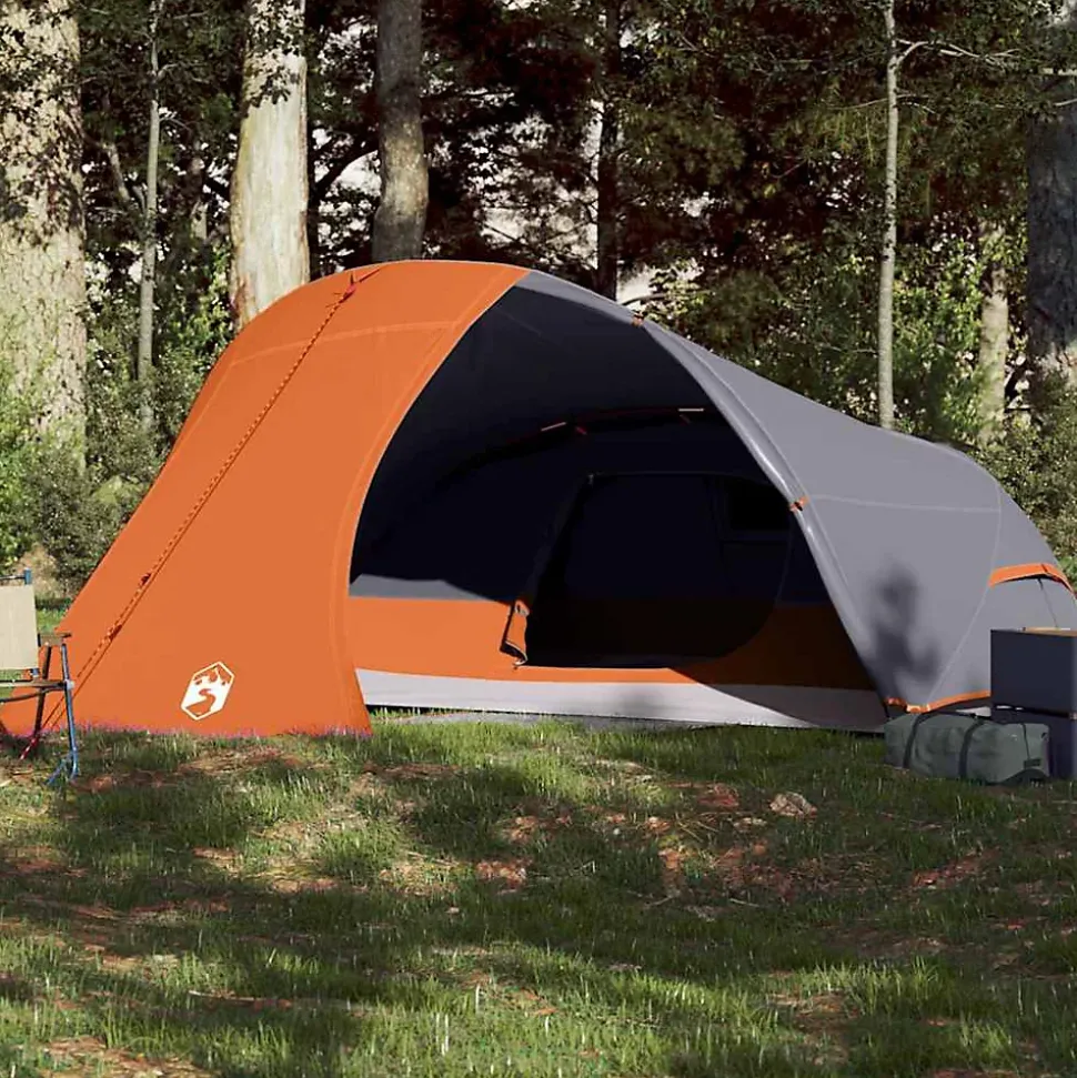 Tente de camping à dôme 4 personnes orange imperméable vidaXL