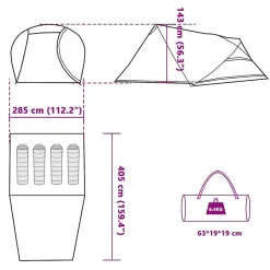 Tente de camping à dôme 4 personnes orange imperméable vidaXL