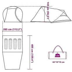 Tente de camping à dôme 4 personnes orange imperméable vidaXL