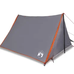 Tente de camping 2 personnes gris et orange imperméable vidaXL