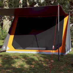 Tente de camping 2 personnes gris et orange imperméable vidaXL