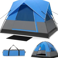 Tente de Camping pour 3 Personnes, Tente Dôme Extérieur avec Double Toit Sac de Transport