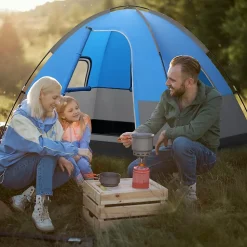 Tente de Camping pour 3 Personnes, Tente Dôme Extérieur avec Double Toit Sac de Transport