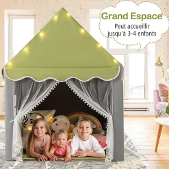 Tente de Jeu pour Enfants Intérieur et Extérieur, pour enfant avec Tapis épais, pour Noël, 105 x 120 x 140 CM (Vert)