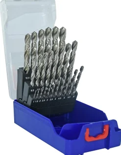 Tivoly - Coffret 25 forets métaux HSS taillés meulés pointe en croixD 1 à  13mm par 0,5mm