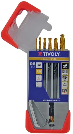Tivoly - Coffret de 6 Forets Métaux Technic HSS Steam Tin contenant à 2-3-4-5-6-8 mm