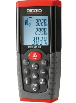 Télémètre laser RIDGID micro LM100 modèle 36158 - portée 100 m, calculs distance/aire/volume