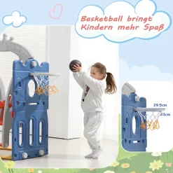 Toboggan pour Enfant 5 en 1 avec Panier de Basket, Aire de Jeux intérieure et extérieure, kit de Jeu d'escalade autoportant