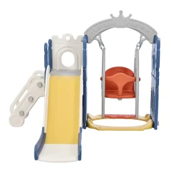 Toboggan pour Enfant 5 en 1 avec Panier de Basket, Aire de Jeux intérieure et extérieure, kit de Jeu d'escalade autoportant