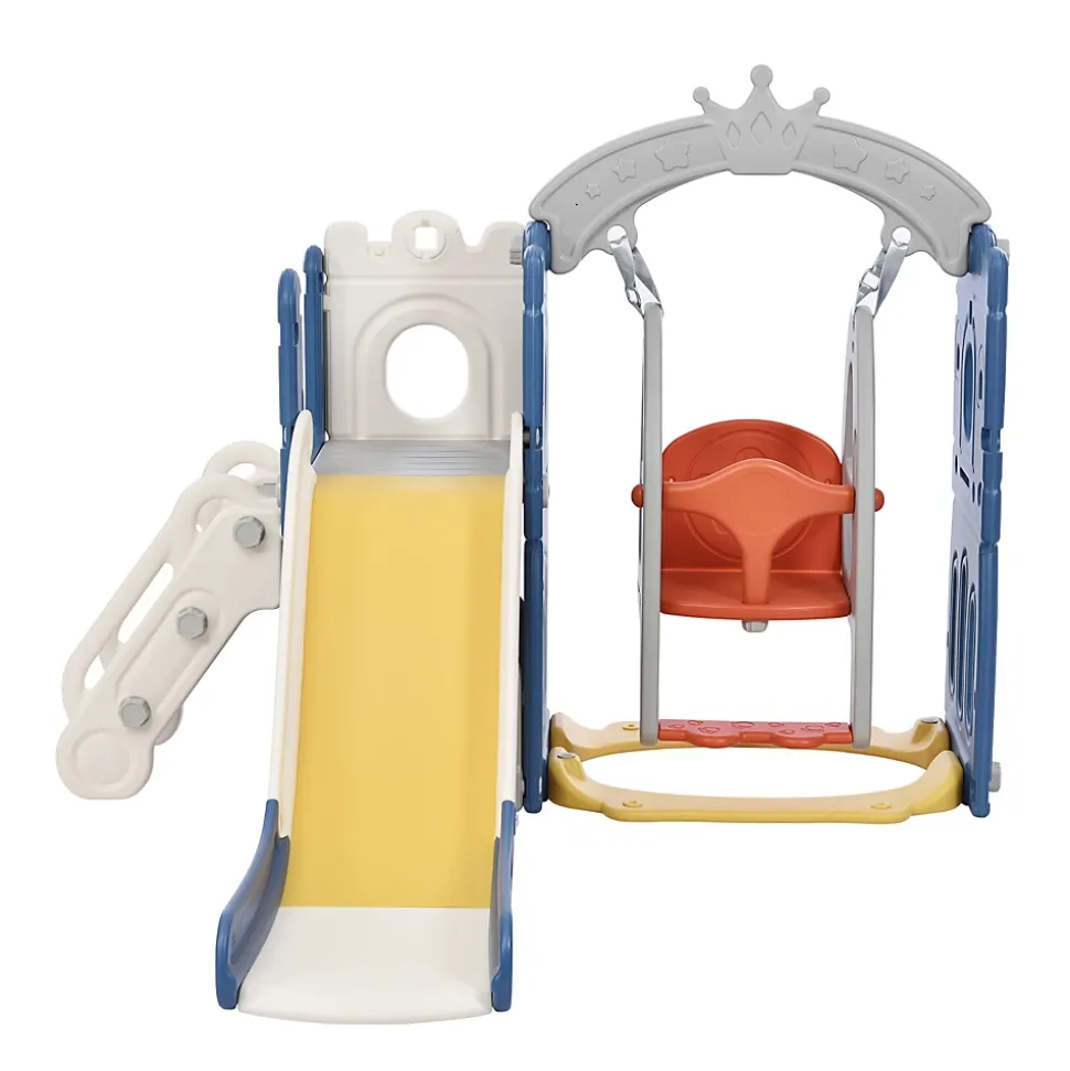 Toboggan pour Enfant 5 en 1 avec Panier de Basket, Aire de Jeux intérieure et extérieure, kit de Jeu d'escalade autoportant