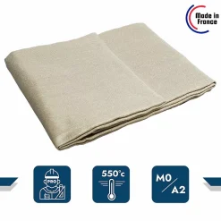 Toile Anti-Chaleur 1x1 m - Performance 550 degrés TECPLAST 550SD0 - Bâche de protection Soudure Ignifugée M0 - Made In France