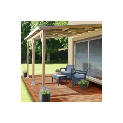 Toit Couv Terrasse en Bois 3x4.9m - sans toit