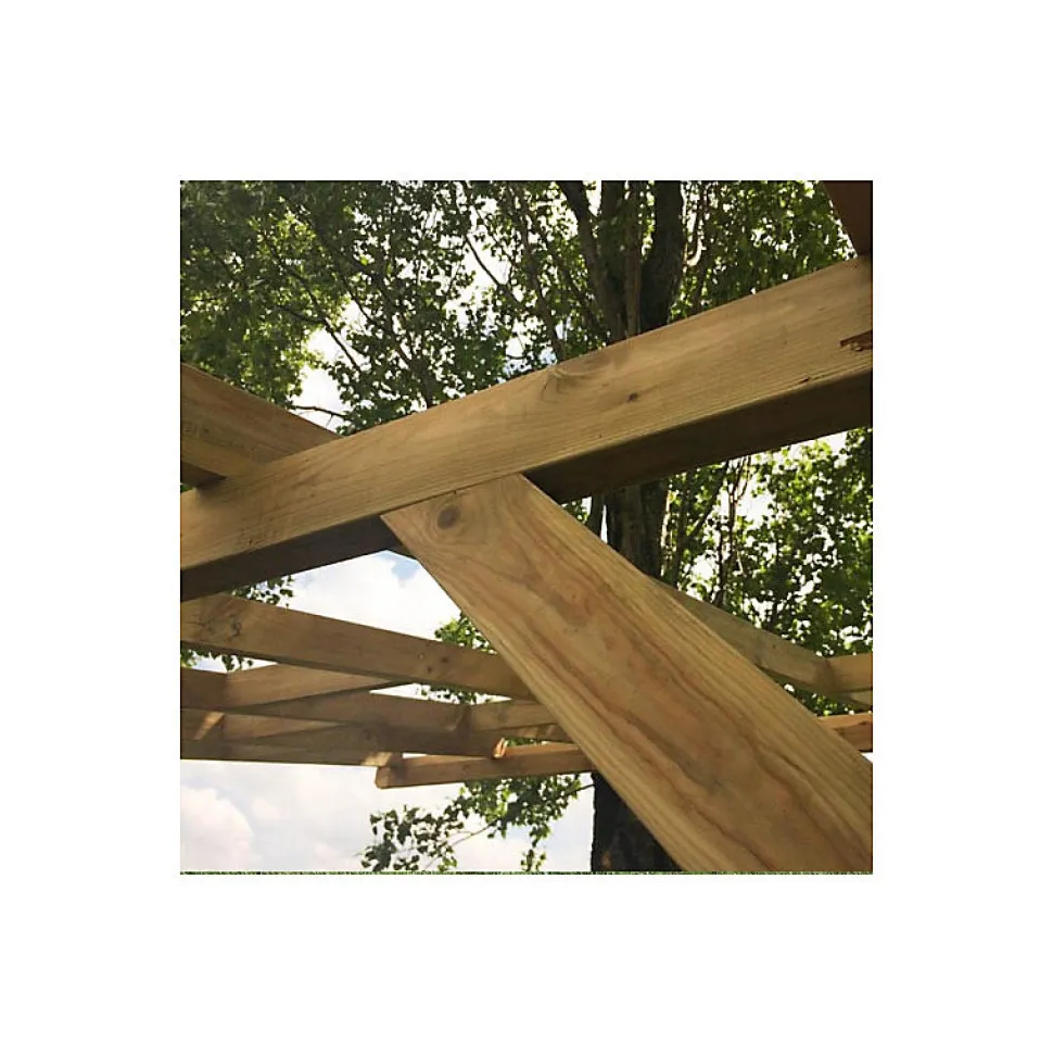 Toit Couv Terrasse en Bois 3x4.9m - sans toit