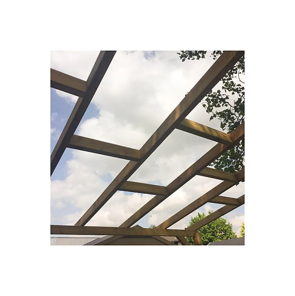 Toit Couv Terrasse en Bois 3x4.9m - sans toit