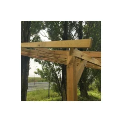 Toit Couv Terrasse en Bois 3x4.9m - sans toit