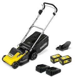 Tondeuse à gazon sans fil 36 V Karcher LMO 4-18 Dual avec 2 batteries 18V-5Ah- moteur brushless- autonomie 450 m²- coupe 37 cm