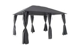 Tonnelle autoportante acier et toit polyester GoodHome Shamal gris 3 x 4 m