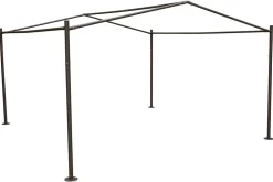 Tonnelle autoportante acier et toit polyester Hespéride Certeli ardoise 4 x 4 m