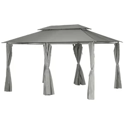 Tonnelle autoportante acier et toit polyester Hespéride Thira ardoise 3 x 4 m