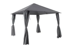 Tonnelle autoportante acier et toit polyester GoodHome Shamal gris 3 x 3 m