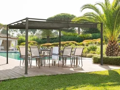 Tonnelle de jardin en aluminium noisette Palmeira - 4 x 3 m - Hespéride