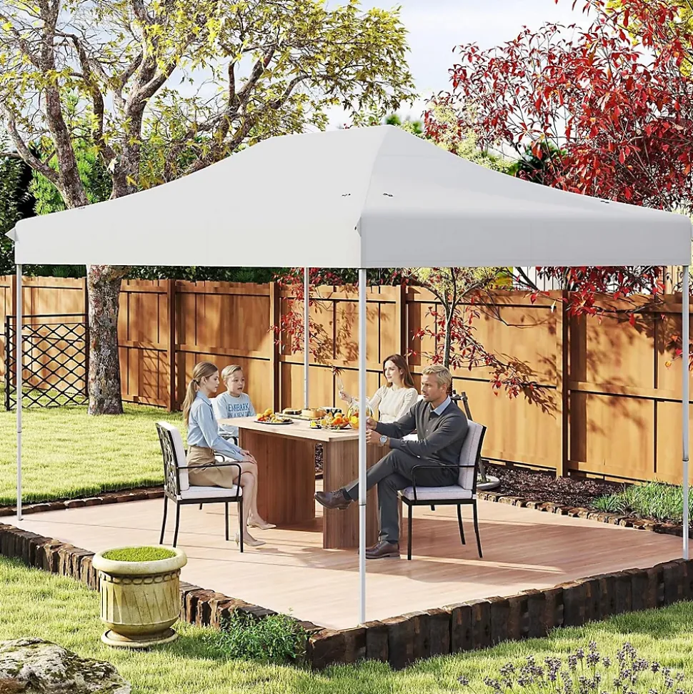 Tonnelle de Jardin Exterieur 445X300CM,pour 10-12 Personnes,Réglable 313/323/333CM, Abri Solaire,Sac de Transport(3x4,45 M-Beige)