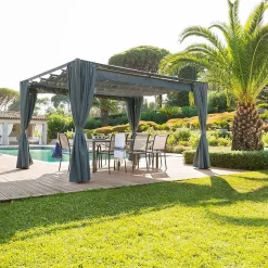 Tonnelle de jardin Palmeira - L. 400 x l. 300 cm - Ardoise