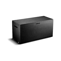 TOOD Malle de rangement en résine - 350 L - Gris anthracite - 120 x 52 x 60 cm