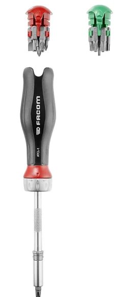 Tournevis porte-embouts à cliquet Facom Protwist + 15 embouts