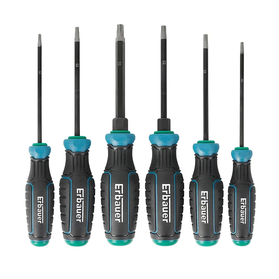 Tournevis Torx Erbauer T10, T15, T20, T25, T30, T40, 6 pièces