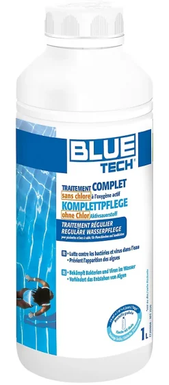 Traitement complet sans chlore à l'oxygène actif Blue Tech 1L