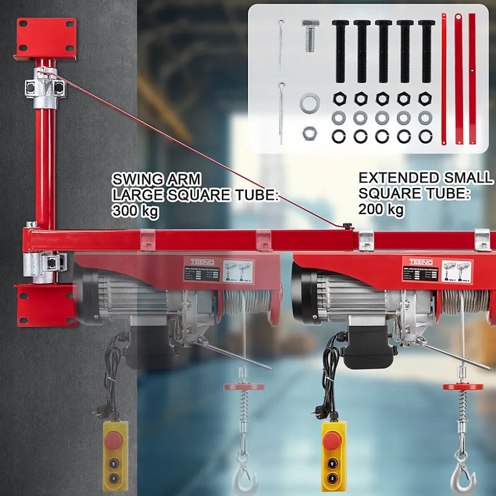 Treuil Electrique et Bras de support de palan électrique,Chevre de Levage 220v 1450W