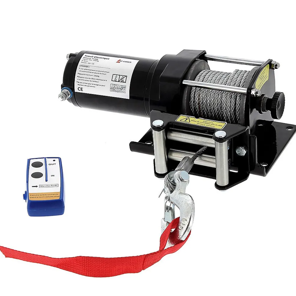 Treuil électrique avec télécommande sans fil 1360 kg - GT MARKET