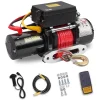 Treuil électrique 12V, câble de treuil 6000 LBS/2722 KG, câble en nylon, télécommande sans fil 30 mètres