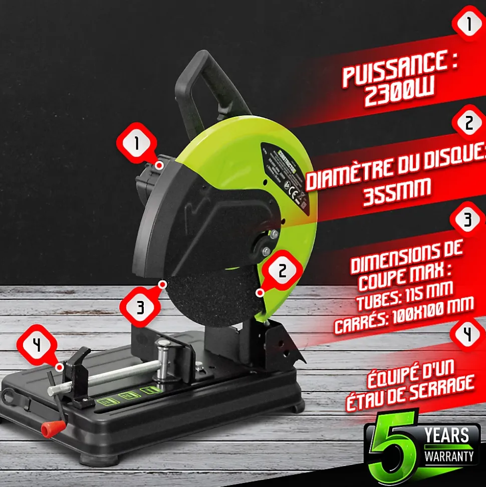 Tronçonneuse à métaux 2300W - Diamètre du disque 355mm - Constructor