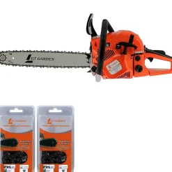 Tronçonneuse thermique 62 cm3, 3.5 CV, guide 45 cm, 2 chaînes - GT GARDEN