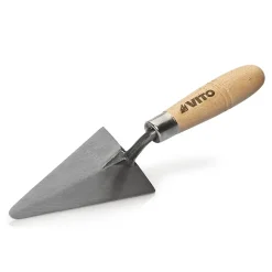 Truelle de maçon Triangulaire forgée 120mm à bout rond Acier trempé Manche bois VITO