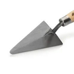 Truelle de maçon Triangulaire forgée 120mm à bout rond Acier trempé Manche bois VITO